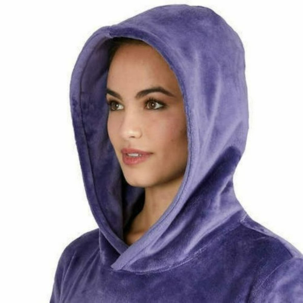 NWT 32 Degrees Super Soft Velour Relaxed Fit Kangaroo Pocket Hooded Pj Lounger - Picture 4 of 10